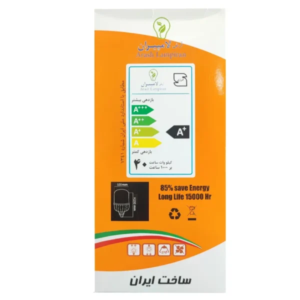 لامپ LED 40 وات پایه E27 نور مهتابی و آفتابی